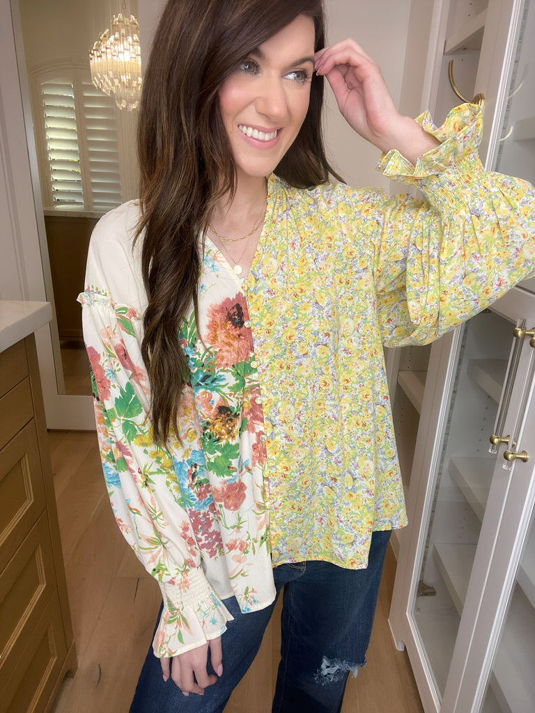 Hopeless Romantic Mixed Floral Top