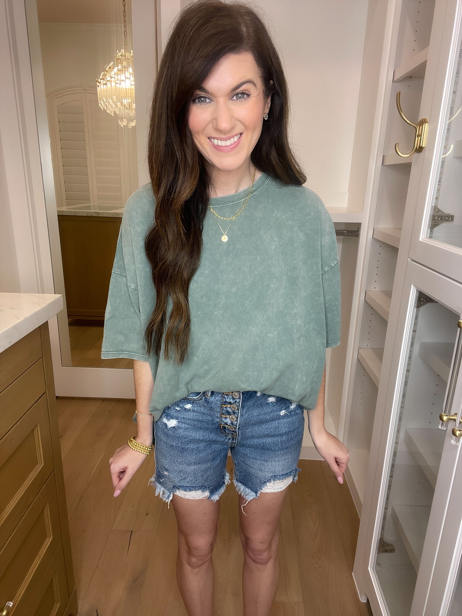 Judy Blue Kara High Rise Rigid Magic Button Fly Cutoff Shorts