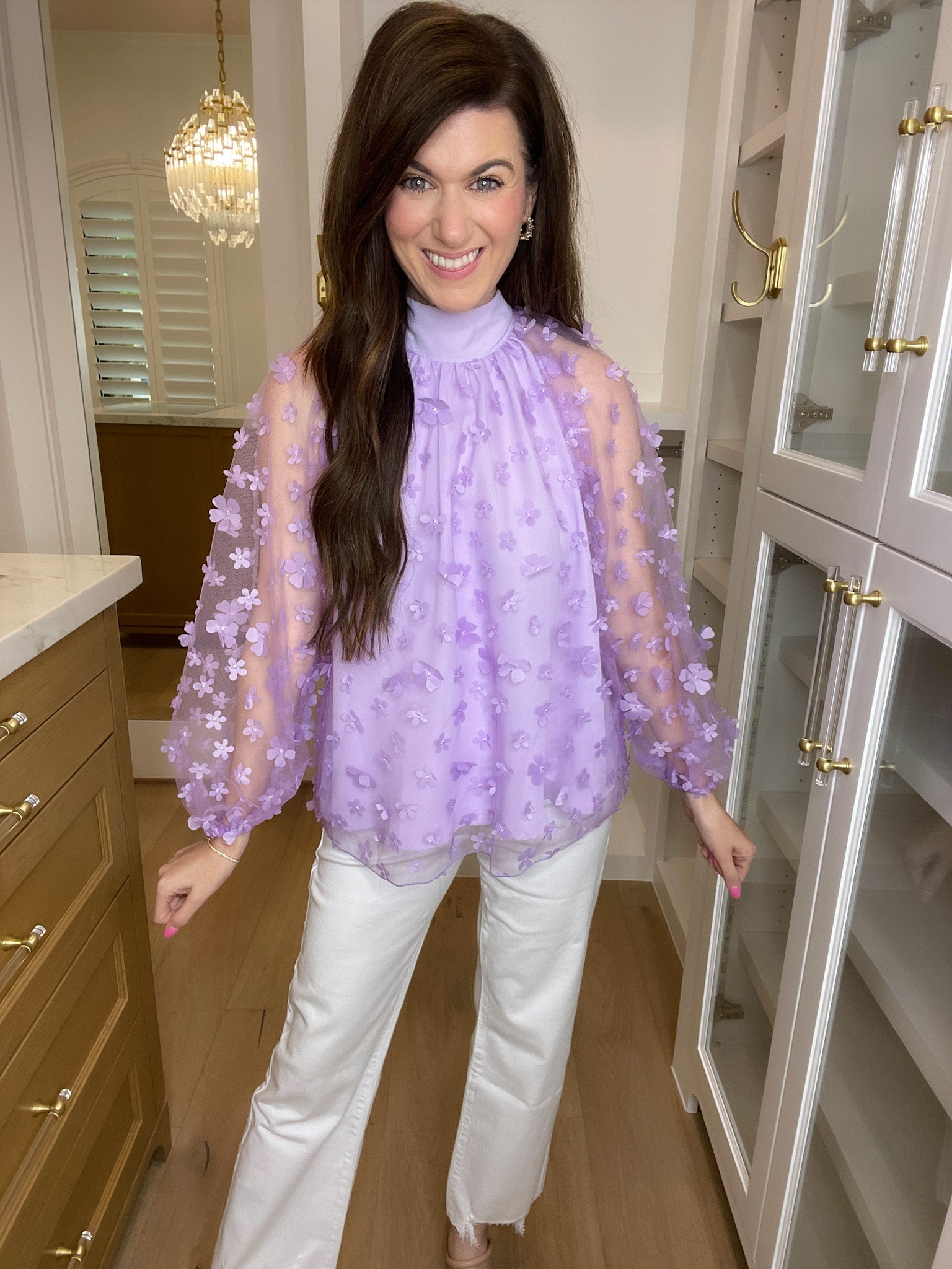 Give Me Flutters Top in Lavender