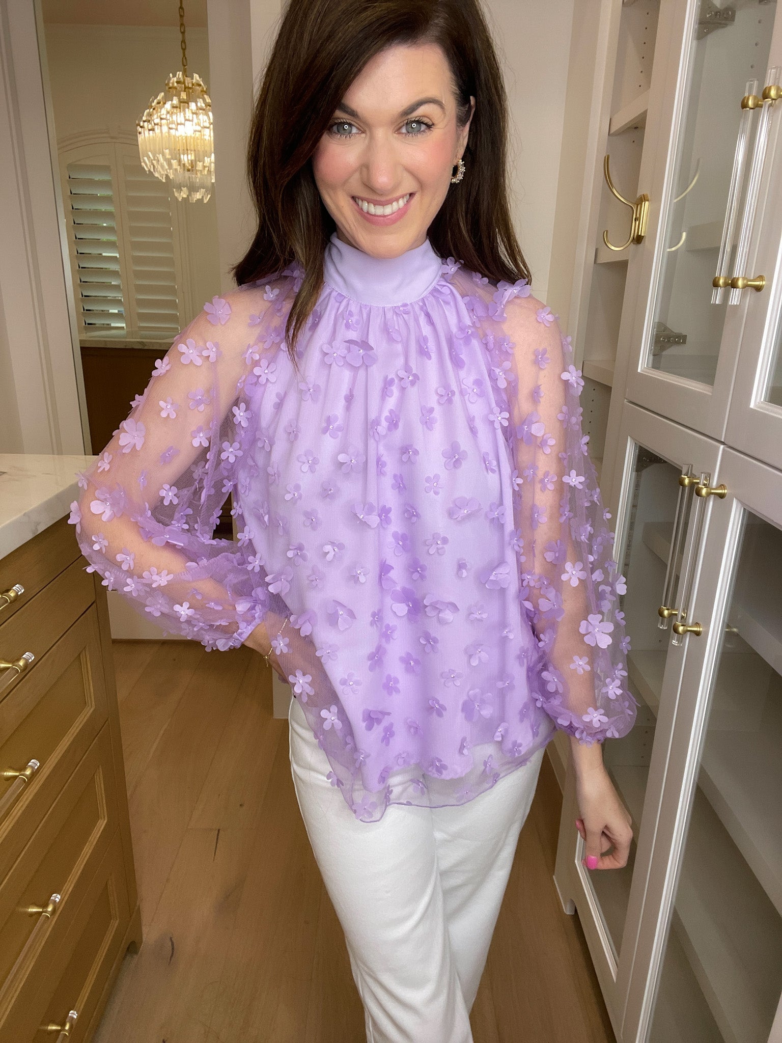 Give Me Flutters Top in Lavender