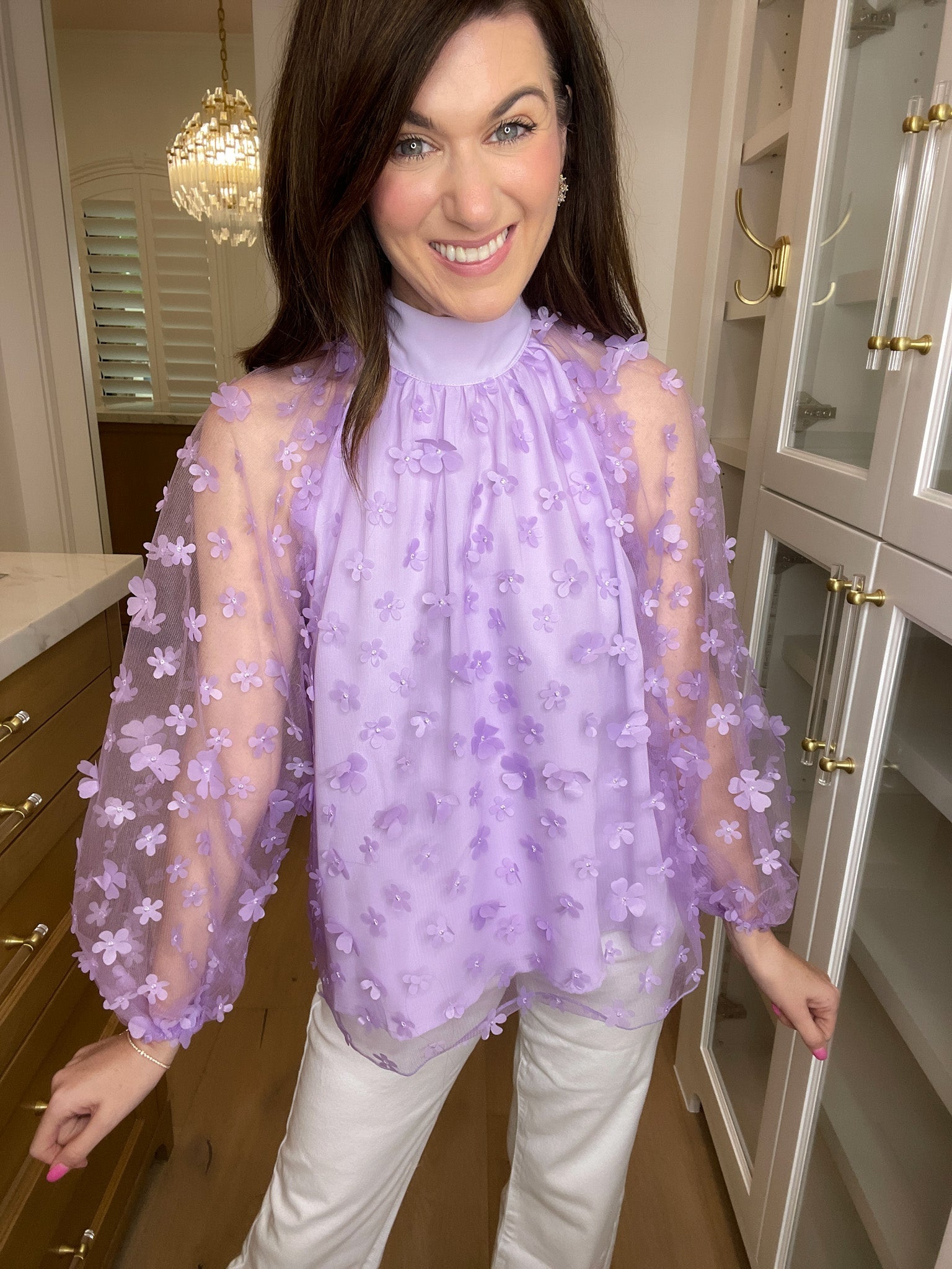 Give Me Flutters Top in Lavender