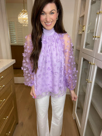 Give Me Flutters Top in Lavender
