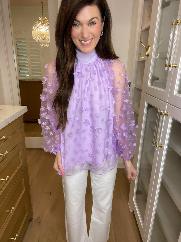 Give Me Flutters Top in Lavender