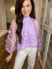 Give Me Flutters Top in Lavender