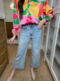 Risen Jones Cropped Wide Leg Jeans