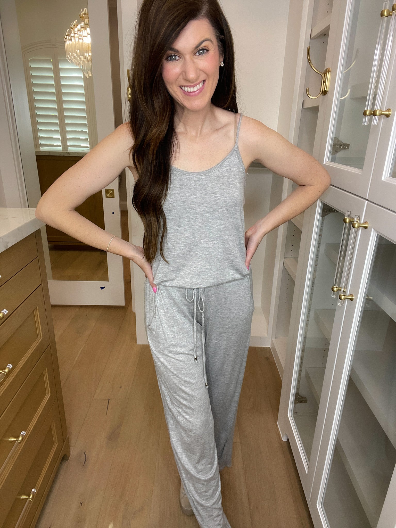 SALE! First Class Ticket Jumpsuit in Heather Gray *Final Sale*