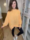 Learn As You Go Ribbed Pullover in Tangerine