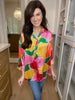 Dia Button Down in Pink/Yellow