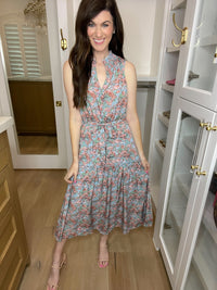 SALE! Sweet Nostalgia Dress in Blue/Blush *Final Sale*