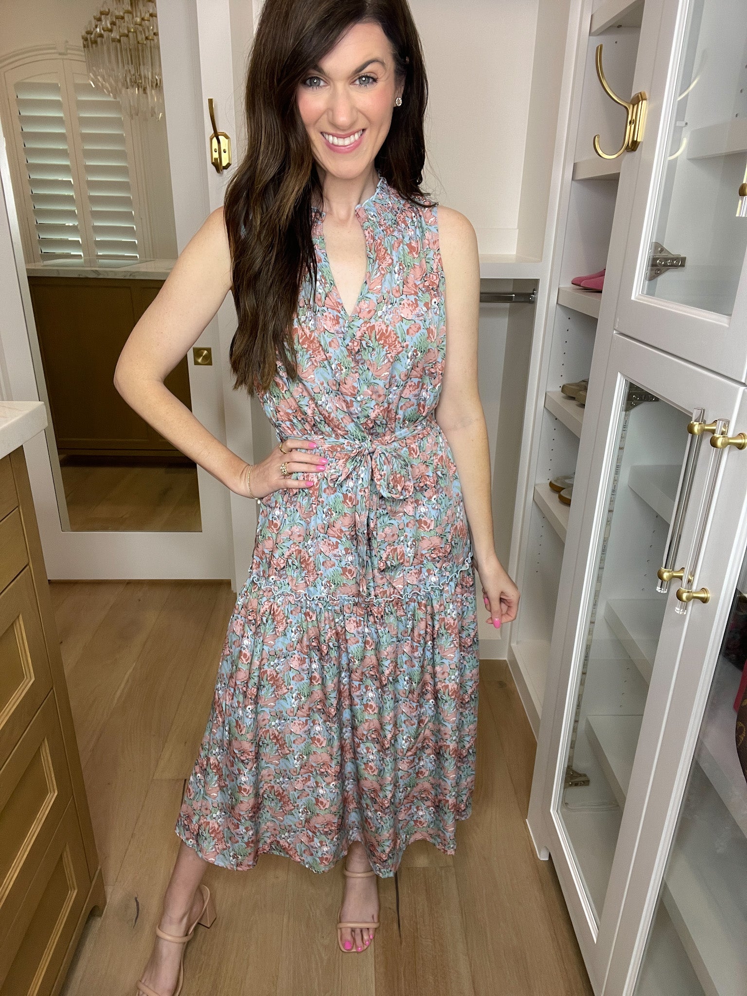 SALE! Sweet Nostalgia Dress in Blue/Blush *Final Sale*