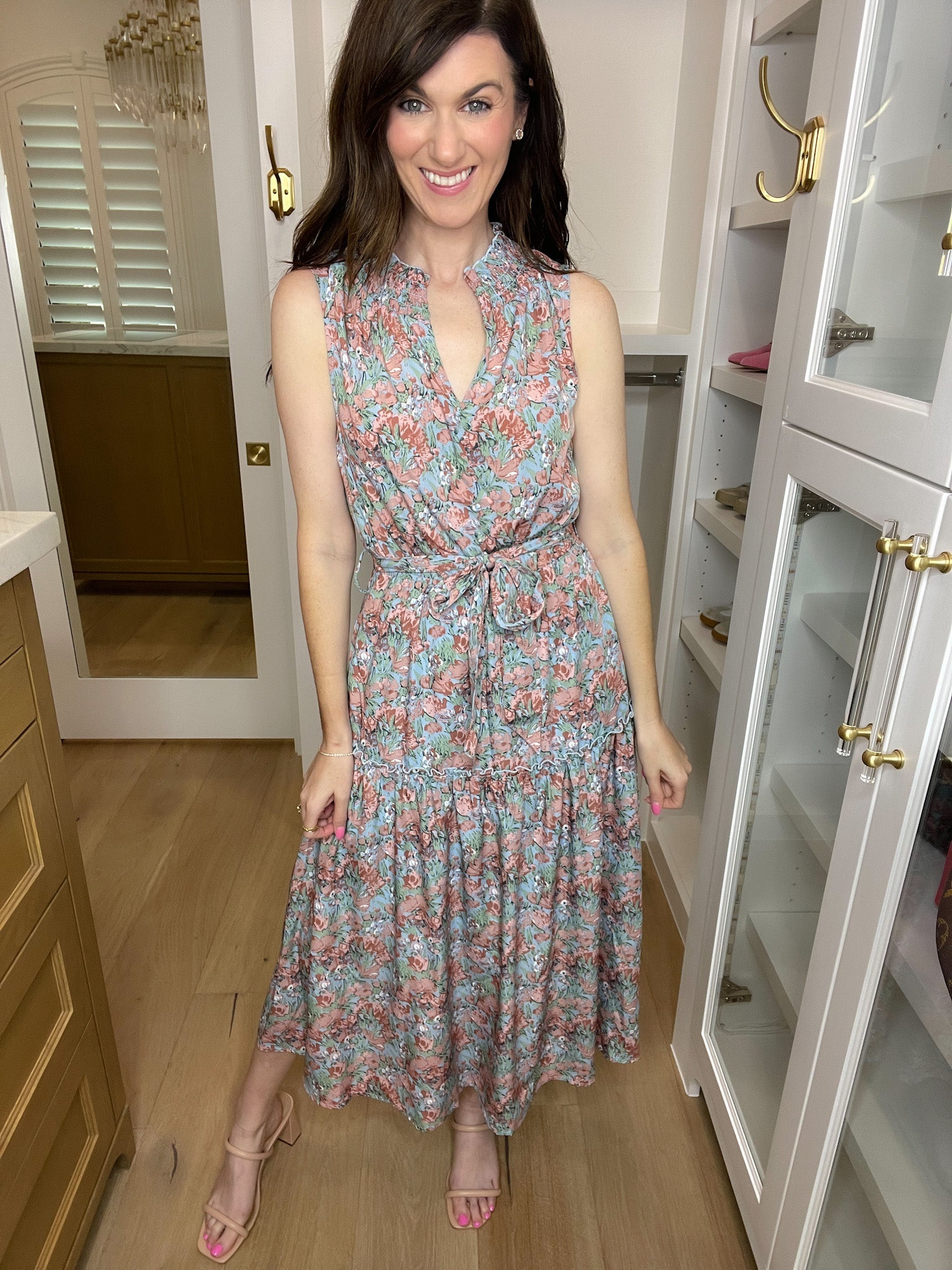 SALE! Sweet Nostalgia Dress in Blue/Blush *Final Sale*