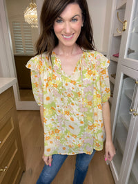 SALE! Embrace the Season Top in Green Mix *Final Sale*