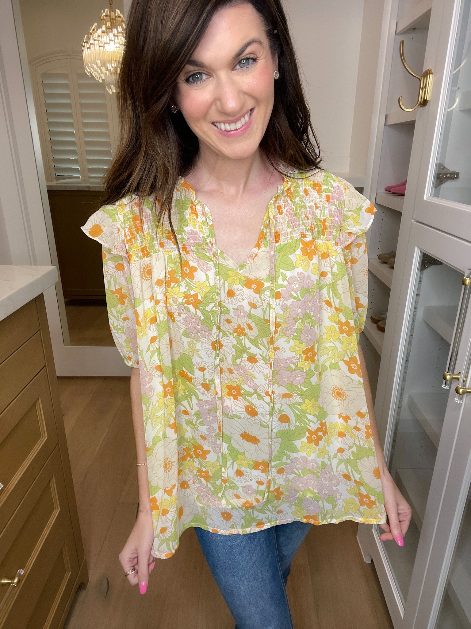 SALE! Embrace the Season Top in Green Mix *Final Sale*
