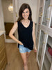 SALE! Twist and Shout Tank in Black *Final Sale*