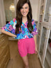 Tropical Tendencies Paperbag Waist Shorts in Pink