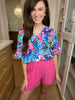 Tropical Tendencies Paperbag Waist Shorts in Pink