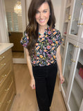 The Lizzy Top in Black Perfect Paisley