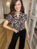 The Lizzy Top in Black Perfect Paisley