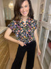 The Lizzy Top in Black Perfect Paisley