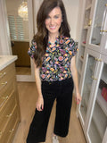 The Lizzy Top in Black Perfect Paisley