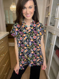 The Lizzy Top in Black Perfect Paisley