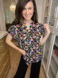 The Lizzy Top in Black Perfect Paisley