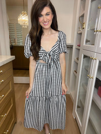 Hamptons Hot Spot Gingham Midi Dress