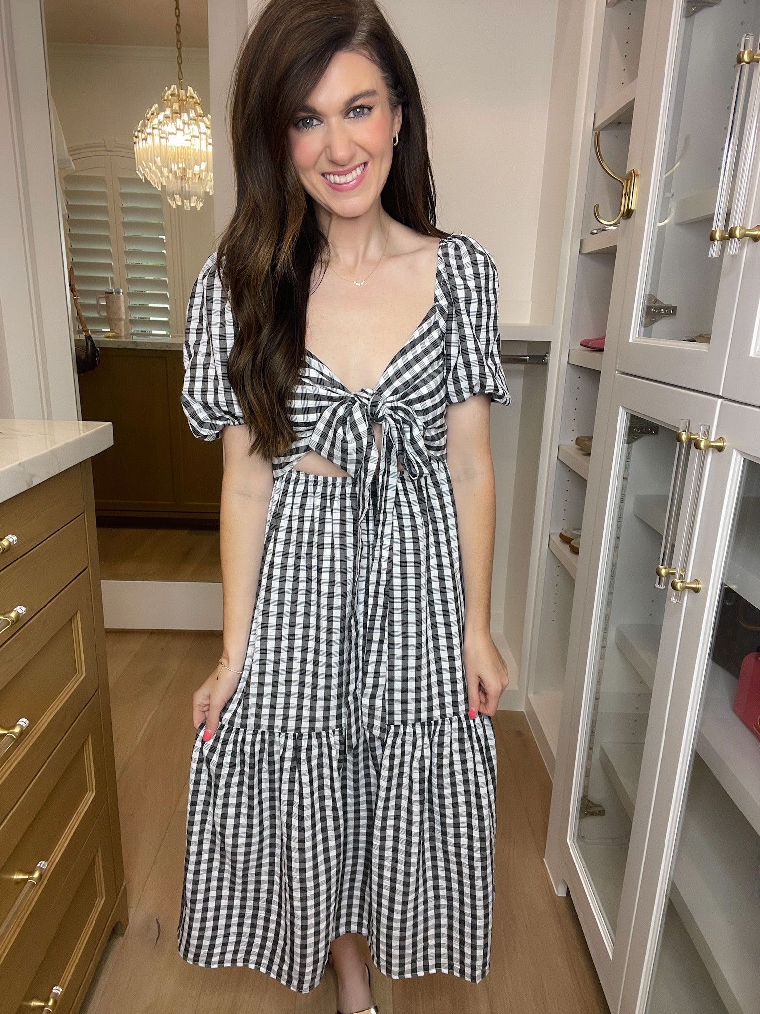 Hamptons Hot Spot Gingham Midi Dress