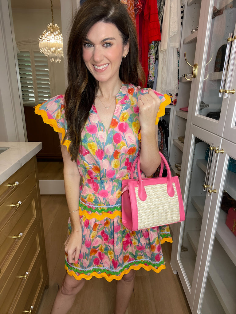 Jackie Braid Box Handbag in Pink