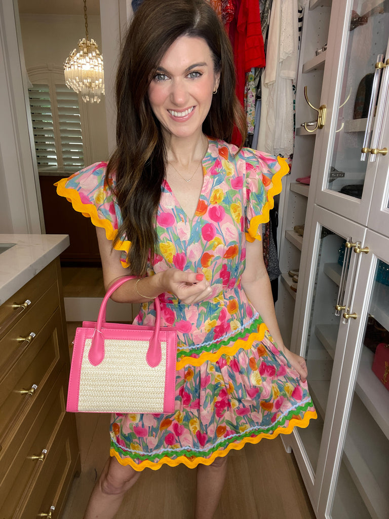 Jackie Braid Box Handbag in Pink