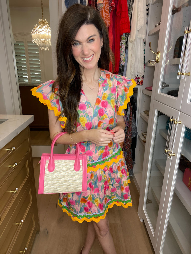 Jackie Braid Box Handbag in Pink