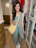 *BELLES & DOORBUSTER* Los Feliz Jumpsuit in Sage