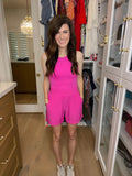 Mono B Keep Up Romper in Hot Pink