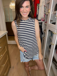 SALE! Summer Breeze Striped Tank in Navy/White *Final Sale*