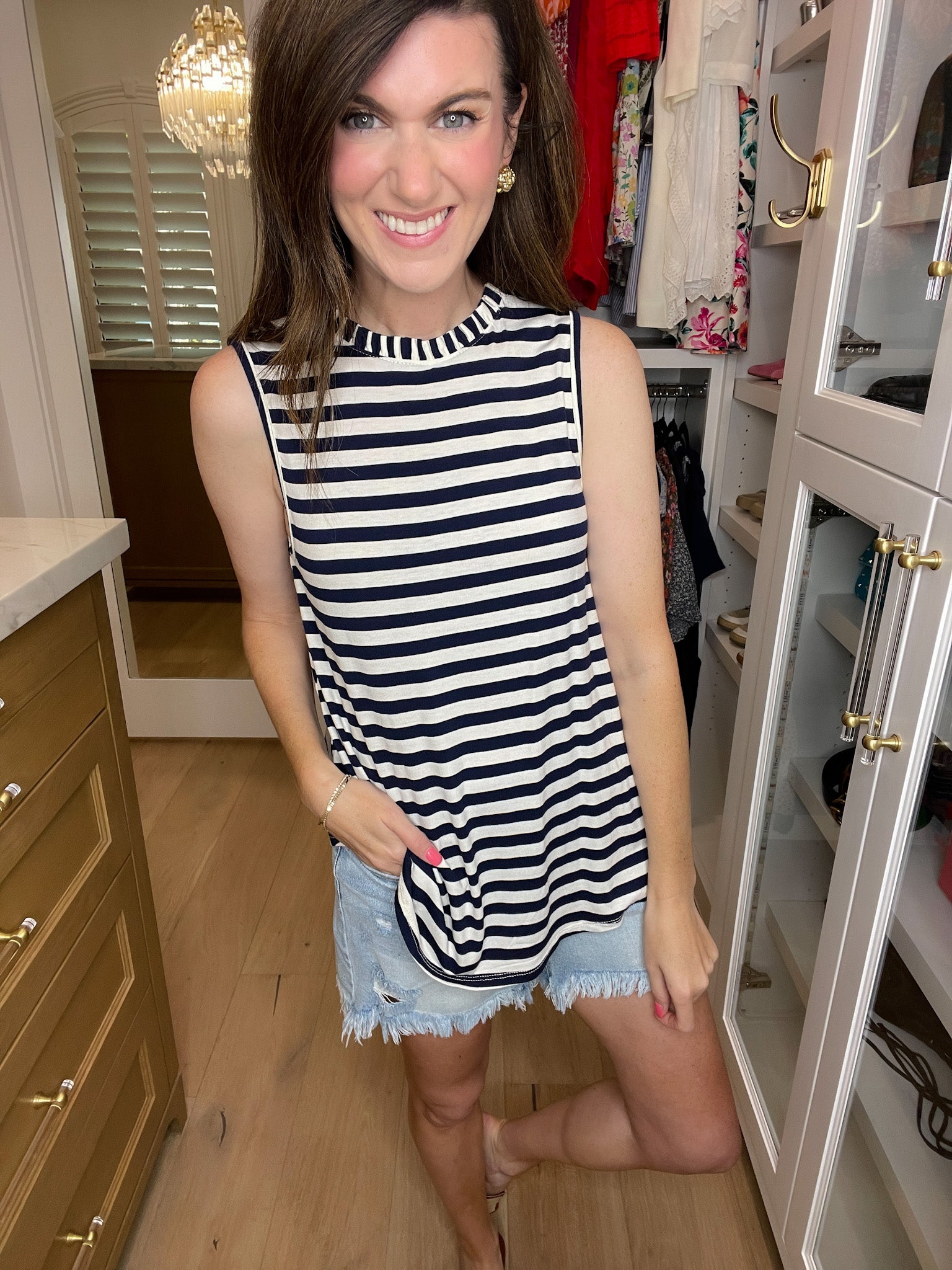 SALE! Summer Breeze Striped Tank in Navy/White *Final Sale*