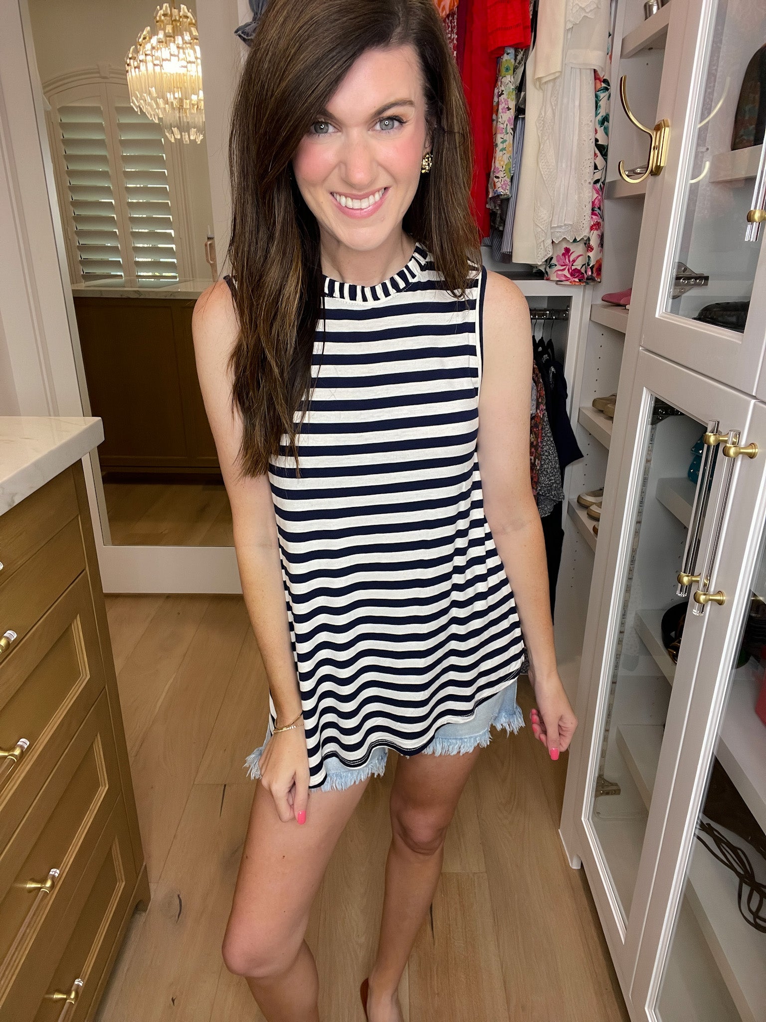 SALE! Summer Breeze Striped Tank in Navy/White *Final Sale*
