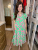 Make it a Date Midi Dress in Emerald/Pink
