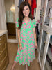 Make it a Date Midi Dress in Emerald/Pink