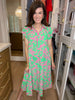 Make it a Date Midi Dress in Emerald/Pink