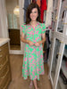 Make it a Date Midi Dress in Emerald/Pink