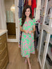 Make it a Date Midi Dress in Emerald/Pink