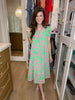 Make it a Date Midi Dress in Emerald/Pink