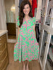 Make it a Date Midi Dress in Emerald/Pink