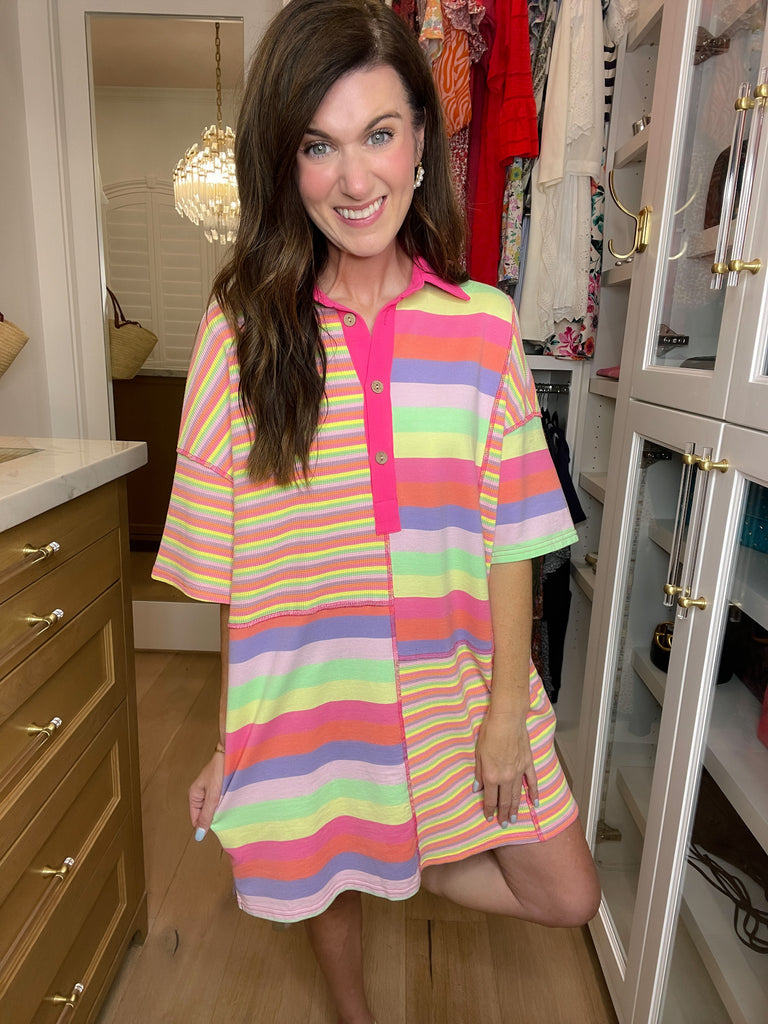 Let's Meet Up Striped Dress