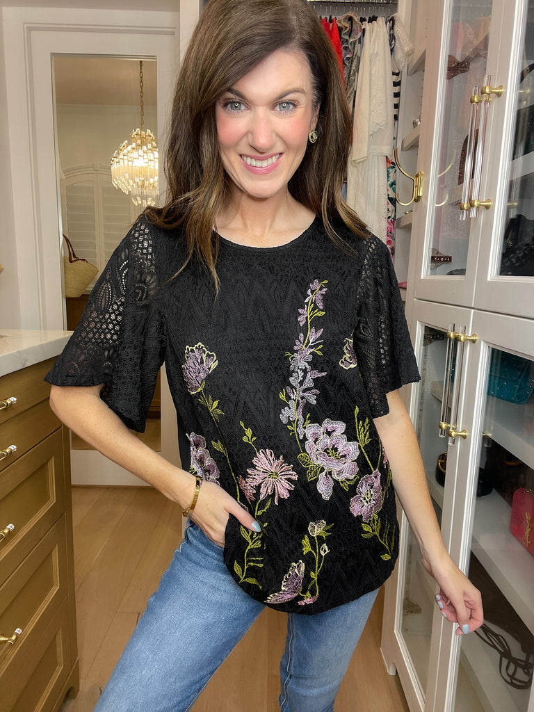 *BELLES & DOORBUSTER* Mesmerizing Lace Embroidered Top *FINAL SALE*