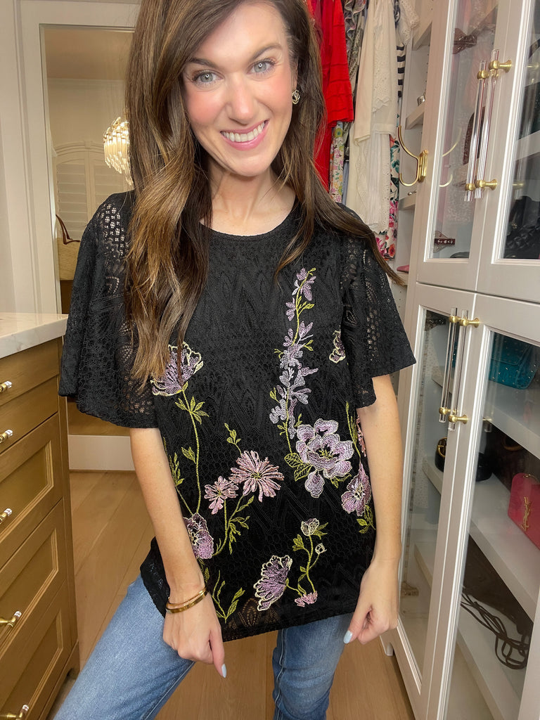 *BELLES & DOORBUSTER* Mesmerizing Lace Embroidered Top *FINAL SALE*