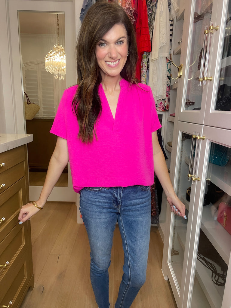 Do Me A Solid Top in Royal or Hot Pink