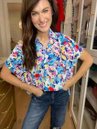 *BELLES & DOORBUSTER* Burst of Colors Button Down *Final Sale*