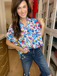 *BELLES & DOORBUSTER* Burst of Colors Button Down *Final Sale*