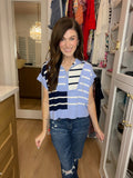 Days in the Sun Striped Sweater in Blue